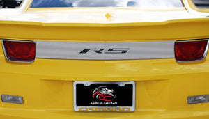 2010-2013 CAMARO RS - RS TRUNK LID PLATE | CHOOSE FINISH/INLAY COLOR | BRUSHED "RS" BRUSHED BLACK