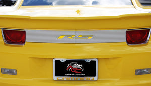 2010-2013 CAMARO RS - RS TRUNK LID PLATE | CHOOSE FINISH/INLAY COLOR | BRUSHED "RS" BRUSHED BLACK