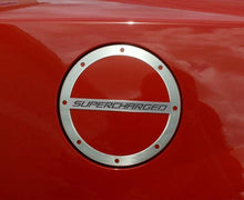 Load image into Gallery viewer, 2010-2019 CAMARO - &#39;SUPERCHARGED&#39; FUEL DOOR COVER | STAINLESS STEEL, CHOOSE FINISH | POLISHED
