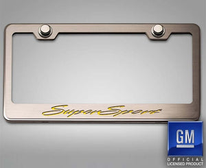 CAMARO SS - CAMARO LICENSE PLATE FRAME W/ SUPERSPORT LETTERING | STAINLESS STEEL, CHOOSE COLOR