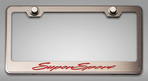 CAMARO SS - CAMARO LICENSE PLATE FRAME W/ SUPERSPORT LETTERING | STAINLESS STEEL, CHOOSE COLOR