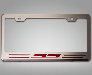 CAMARO SS - LICENSE PLATE FRAME FOR CAMARO WITH SS LETTERING | CHOOSE VINYL OR LED COLOR