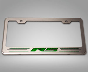 CAMARO RS - LICENSE PLATE FRAME WITH RS LETTERING | CHOOSE VINYL INLAY COLOR