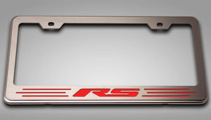 CAMARO RS - LICENSE PLATE FRAME WITH RS LETTERING | CHOOSE VINYL INLAY COLOR