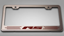 Load image into Gallery viewer, CAMARO RS - LICENSE PLATE FRAME WITH RS LETTERING | CHOOSE VINYL INLAY COLOR
