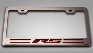 CAMARO RS - LICENSE PLATE FRAME WITH RS LETTERING | CHOOSE VINYL INLAY COLOR