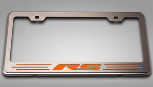 CAMARO RS - LICENSE PLATE FRAME WITH RS LETTERING | CHOOSE VINYL INLAY COLOR