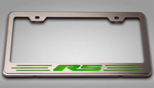 Load image into Gallery viewer, CAMARO RS - LICENSE PLATE FRAME WITH RS LETTERING | CHOOSE VINYL INLAY COLOR
