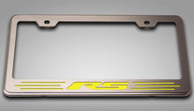 Load image into Gallery viewer, CAMARO RS - LICENSE PLATE FRAME WITH RS LETTERING | CHOOSE VINYL INLAY COLOR
