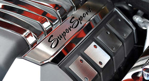 2010-2015 CAMARO SS - FUEL RAIL COVERS SUPER SPORT 2PC | POLISHED STAINLESS STEEL, CHOOSE INLAY COLOR