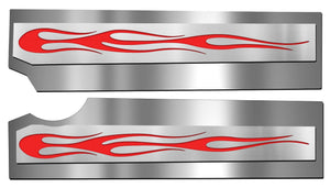 2010-2015 CAMARO SS - FUEL RAIL COVERS W/COLOR INLAY TRUE FLAME 2PC | POLISHED STAINLESS STEEL, CHOOSE COLOR