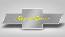 Load image into Gallery viewer, 2010-2015 CAMARO SS - HOOD BADGE W/SUPER SPORT EMBLEM FOR FACTORY PAD | STAINLESS, CHOOSE INLAY COLOR
