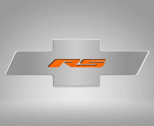 2010-2015 CAMARO RS - HOOD BADGE RS EMBLEM FOR FACTORY PAD | STAINLESS STEEL, CHOOSE INLAY COLOR