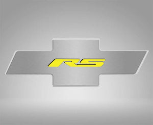 2010-2015 CAMARO RS - HOOD BADGE RS EMBLEM FOR FACTORY PAD | STAINLESS STEEL, CHOOSE INLAY COLOR