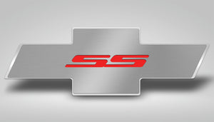 2010-2015 CAMARO SS - HOOD BADGE SS EMBLEM FOR FACTORY PAD | STAINLESS STEEL, CHOOSE INLAY COLOR