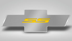 2010-2015 CAMARO SS - HOOD BADGE SS EMBLEM FOR FACTORY PAD | STAINLESS STEEL, CHOOSE INLAY COLOR