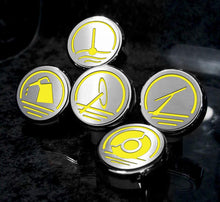 Load image into Gallery viewer, 2010-2022 CAMARO V6 - ENGINE FLUID CAP COVERS W/ENGINE FLUID ICONS 5PC | CHOOSE INLAY COLOR
