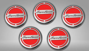 2010-2022 CAMARO SS - ENGINE FLUID CAP COVER SET SUPER SPORT STYLE AUTOMATIC 5PC | CHOOSE INLAY COLOR