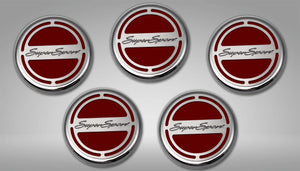 2010-2022 CAMARO SS - ENGINE FLUID CAP COVER SET SUPER SPORT STYLE AUTOMATIC 5PC | CHOOSE INLAY COLOR