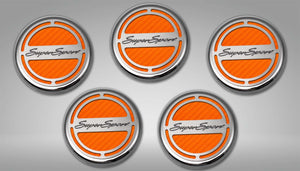 2010-2022 CAMARO SS - ENGINE FLUID CAP COVER SET SUPER SPORT STYLE AUTOMATIC 5PC | CHOOSE INLAY COLOR