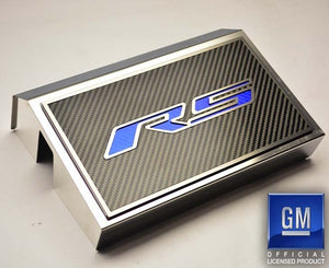 2016-2021 CAMARO RS - FUSE BOX COVER POLISHED W/CARBON FIBER RS STYLE TOP PLATE| CHOOSE INLAY COLOR