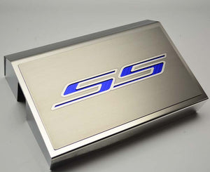 2016-2021 CAMARO SS - FUSE BOX COVER WITH SS STYLE TOP PLATE | BRUSHED STAINLESS STEEL, CHOOSE INLAY COLOR