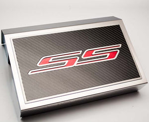 2016-2021 CAMARO SS - FUSE BOX COVER POLISHED W/CARBON FIBER SS STYLE TOP PLATE | CHOOSE INLAY COLOR