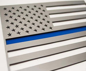 AMERICAN FLAG EMBLEM 1 OR 2 PIECE SET | STAINLESS STEEL, CHOOSE COLOR & FINISH | POLISHED NO COLOR 1PC