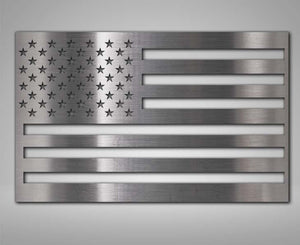 AMERICAN FLAG EMBLEM 1 OR 2 PIECE SET | STAINLESS STEEL, CHOOSE COLOR & FINISH | POLISHED NO COLOR 1PC