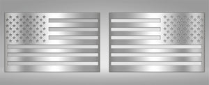 AMERICAN FLAG EMBLEM 1 OR 2 PIECE SET | STAINLESS STEEL, CHOOSE COLOR & FINISH | POLISHED NO COLOR 1PC