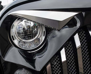 2007-2018 JEEP WRANGLER JK W/GLADIATOR GRILLE - EYEBROW KIT | POLISHED STAINLESS STEEL, LED OPTION AVAILABLE