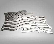 Load image into Gallery viewer, FLOWING AMERICAN FLAG EMBLEM 1PC | STAINLESS STEEL, CHOOSE FINISH/COLOR LINE STYLE | 1PC. NO COLOR POLISHED
