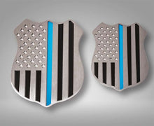 Load image into Gallery viewer, POLICE SHIELD EMBLEM 5&quot; OR 4&quot; 1PC | STAINLESS STEEL, CHOOSE FINISH &amp; SIZE | 5-INCH POLISHED
