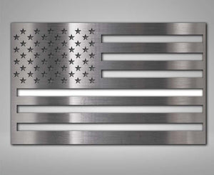 AMERICAN FLAG EMBLEM 1 OR 2 PIECE SET | STAINLESS STEEL, CHOOSE COLOR & FINISH | POLISHED NO COLOR 1PC