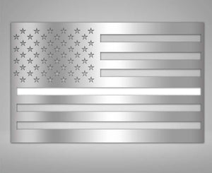 AMERICAN FLAG EMBLEM 1 OR 2 PIECE SET | STAINLESS STEEL, CHOOSE COLOR & FINISH | POLISHED NO COLOR 1PC