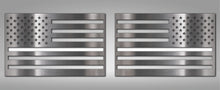 Load image into Gallery viewer, AMERICAN FLAG EMBLEM 1 OR 2 PIECE SET | STAINLESS STEEL, CHOOSE COLOR &amp; FINISH | POLISHED NO COLOR 1PC
