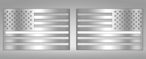 AMERICAN FLAG EMBLEM 1 OR 2 PIECE SET | STAINLESS STEEL, CHOOSE COLOR & FINISH | POLISHED NO COLOR 1PC