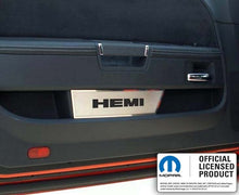 Load image into Gallery viewer, 2008-2014 CHALLENGER - DOOR BADGE PLATE W/HEMI LETTERING 2PC | BRUSHED STAINLESS STEEL
