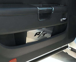 2008-2014 CHALLENGER - DOOR BADGE PLATE WITH RT INLAY 2PC  STAINLESS STEEL, CHOOSE INLAY COLOR