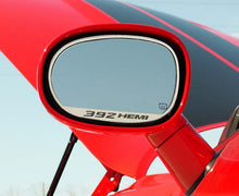 Load image into Gallery viewer, 2008-2023 CHALLENGER - SIDE MIRROR TRIM &quot;392 HEMI&quot; 2PC | BRUSHED STAINLESS STEEL
