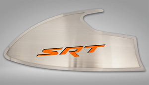 2015-2023 CHALLENGER - DOOR BADGES WITH SRT INLAY | BRUSHED STAINLESS STEEL, CHOOSE INLAY COLOR