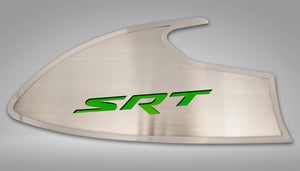 2015-2023 CHALLENGER - DOOR BADGES WITH SRT INLAY | BRUSHED STAINLESS STEEL, CHOOSE INLAY COLOR