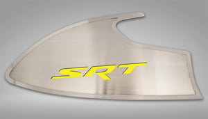 2015-2023 CHALLENGER - DOOR BADGES WITH SRT INLAY | BRUSHED STAINLESS STEEL, CHOOSE INLAY COLOR