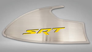 2015-2023 CHALLENGER - DOOR BADGES WITH SRT INLAY | BRUSHED STAINLESS STEEL, CHOOSE INLAY COLOR