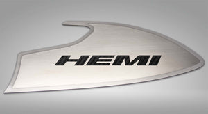 2015-2023 CHALLENGER - DOOR BADGES WITH HEMI INLAY  BRUSHED STAINLESS STEEL, CHOOSE INLAY COLOR