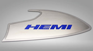 2015-2023 CHALLENGER - DOOR BADGES WITH HEMI INLAY  BRUSHED STAINLESS STEEL, CHOOSE INLAY COLOR