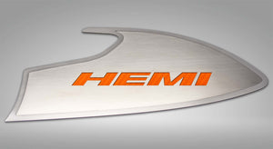 2015-2023 CHALLENGER - DOOR BADGES WITH HEMI INLAY  BRUSHED STAINLESS STEEL, CHOOSE INLAY COLOR