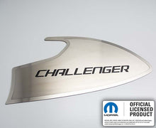 Load image into Gallery viewer, 2015-2023 CHALLENGER - DOOR BADGES W/CHALLENGER INLAY 2PC | BRUSHED STAINLESS, CHOOSE COLOR
