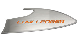 2015-2023 CHALLENGER - DOOR BADGES W/CHALLENGER INLAY 2PC | BRUSHED STAINLESS, CHOOSE COLOR