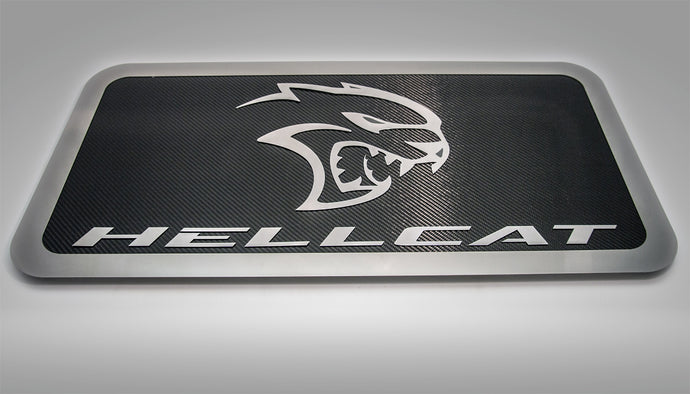 DODGE CHALLENGER HELLCAT CAR SHOW DISPLAY REAL CARBON FIBER | POLISHED STAINLESS STEEL